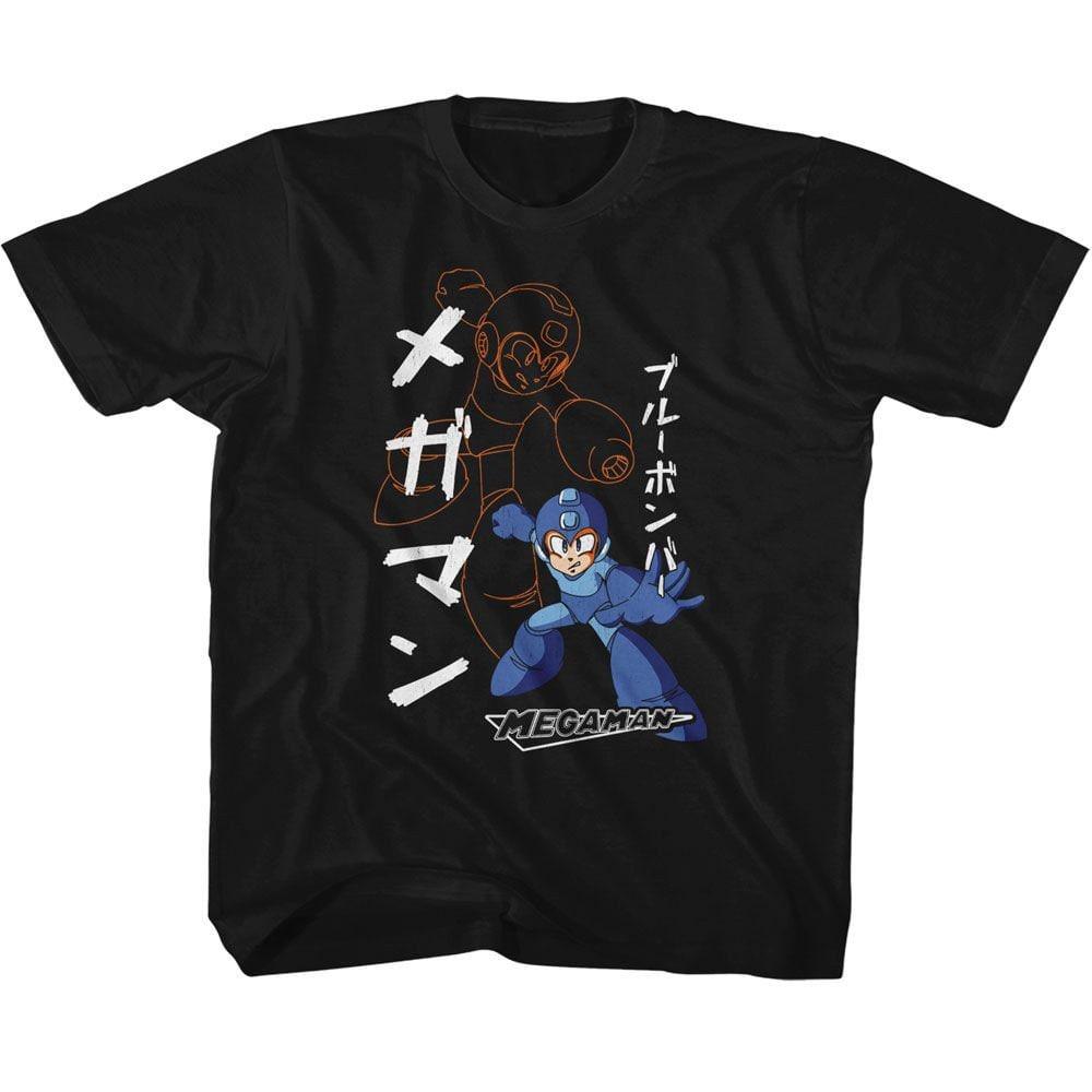 Mega Man Solid And Outline Black Youth T-Shirt