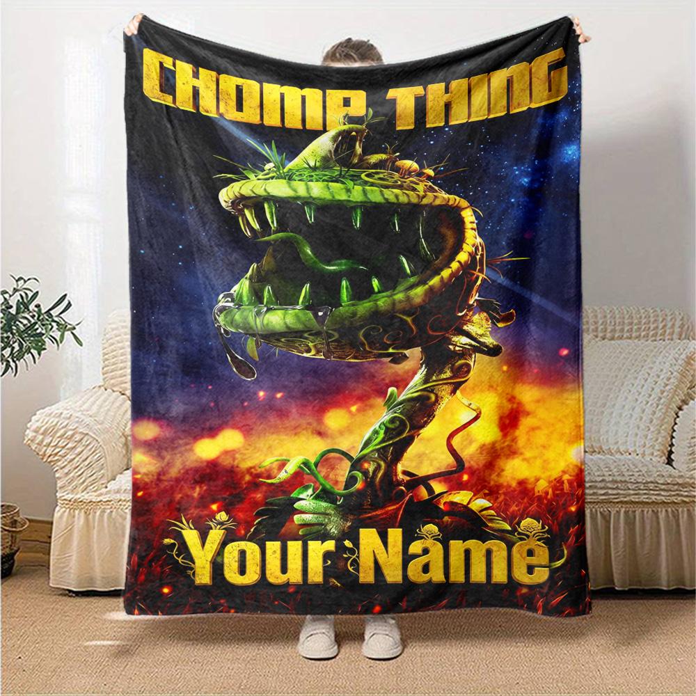 Plants Vs. Zombies Customize Your Name Blanket Cozy Customizable Blanket Comfortable Versatile for Nap Seaside Living Room Picnics