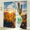 2pcs African Desert Cactus Curtains - Artistic Home Decoration Curtains, All Season Decorative Curtains