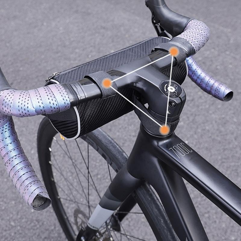 Road Bike Handlebar Bag Waterproofs Bike Front Bag Portable Cycling Pouch Large Capacity Bike Frame Tube Bag Enduring