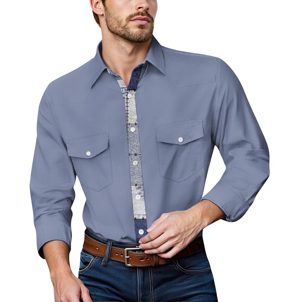 Pánské módní s klopou a krátkým rukávem ležérní top délky po ramena