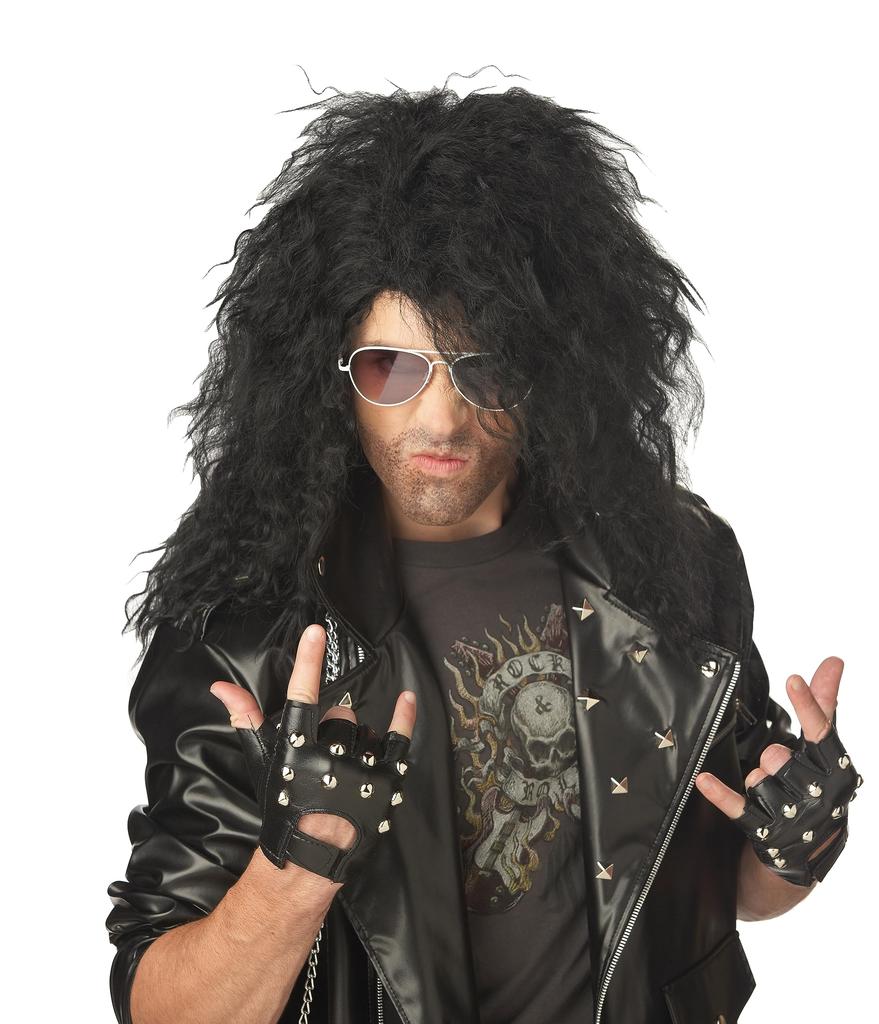 Heavy Metal Rocker Black Adult Wig Heavy Metal Rocker Black Adult Wig Size: One Size
