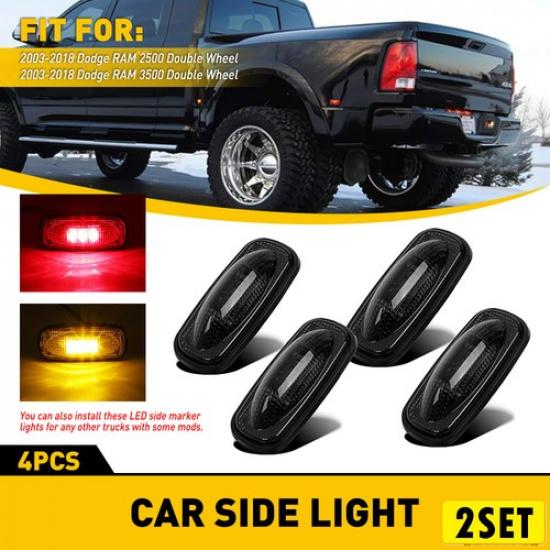 

8x LED Smoked Fender Marker Side For Lights 44638 Dodge RAM 3500 2500 Dually Bed