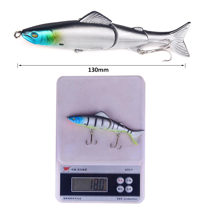 1Pcs 18g/13cm Fishing Lure 3 Segments Crank 3D Eyes Fish Shape Tackle Hook Bait