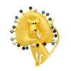Irregular Lion Rhinestone Brooch Vintage Glaze Badge Pin Suit Accessories  Clothes Accessories