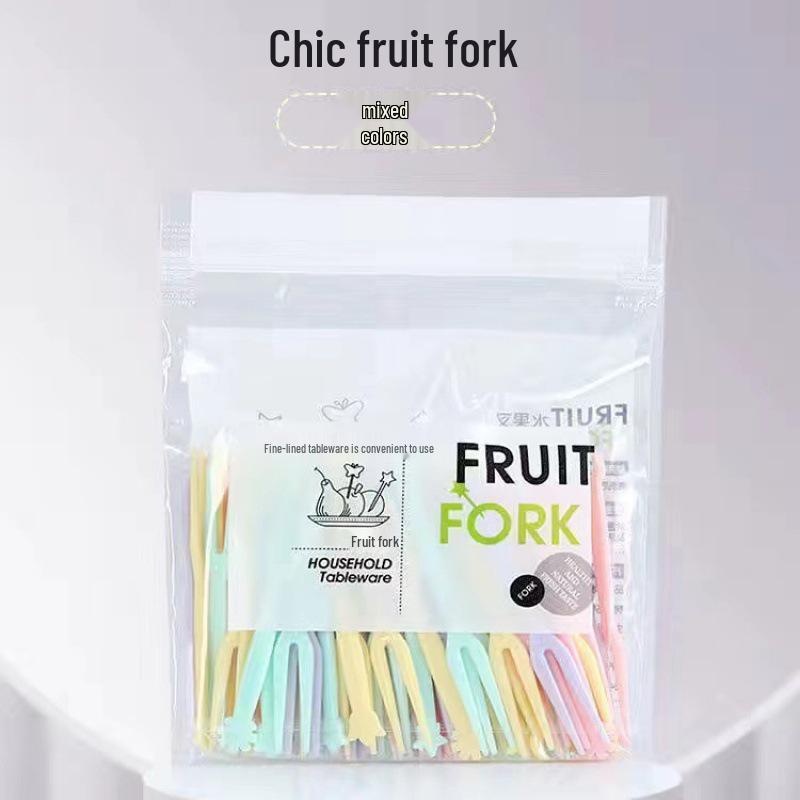 Plastic Two-Pronged Fruit and Dessert Fork - Food Grade, Disposable