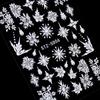 Nail Art Decorations Winter White New Year Design 5D Embossed Christmas Nail Sticker Snowflakes
