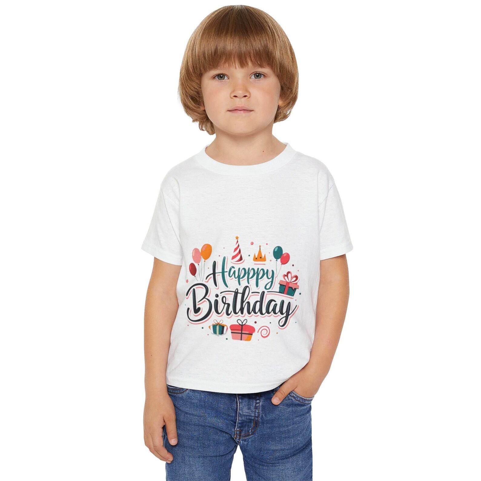 Happy Birthday Kids T-shirt | Balloons, Cake, Presents 100
