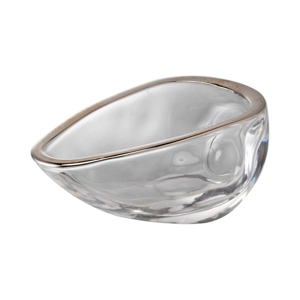 Aoyama Glass Glass Small Bowl with Small Dish, 7cm, Platinum, Made In Japan, AMG-CA-P207P