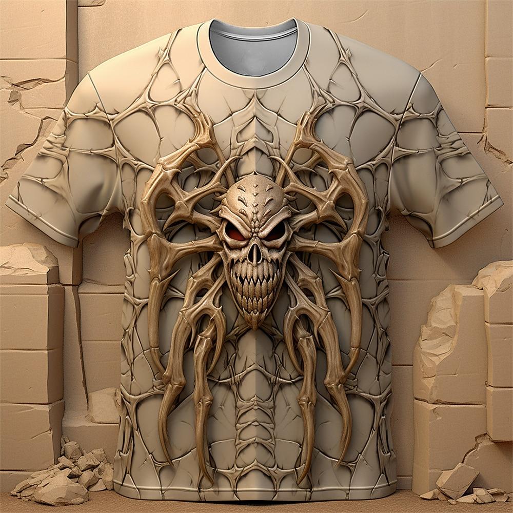 

Men s Graphic Spiders T Shirt Short Sleeve T shirt 3D Print Crew Neck Shirt Daily Designer Retro Vintage Sports Outdoor Holiday XL