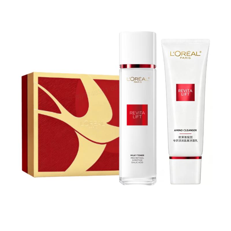 Loreal Paris Rejuvenating cleansing combination skin care set - two-piece set Rejuvenating Clear Milk Softening Water 130ml  Rejuvenating Moisturizing