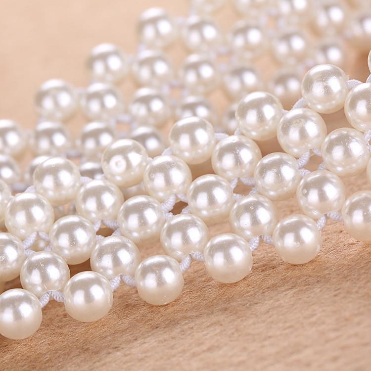 Women's Rhinestone & Pearl Elastic Waist Chain - Versatile and Stylish Fashion Cincher