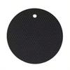 Silicone Heat Resistant Placemats - Round Non-Slip Pot Holder Mats For Kitchen Countertops & Dining Tables, Multi-Purpose Hot Pad Trivets