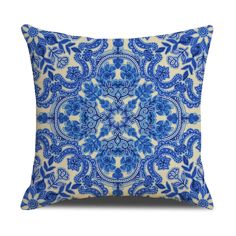 Retro Pattern Printed Cushion Pillow Cover Sofa Side Sleeping Household Products Linen Cushion Geometric Pattern