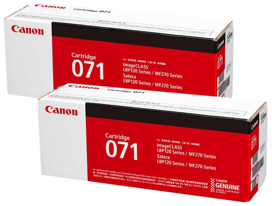 

CANON Genuine Toner Cartridge 071 Set of 2 Compatible with LBP121 LBP122 MF273dw MF272dw CRG-071