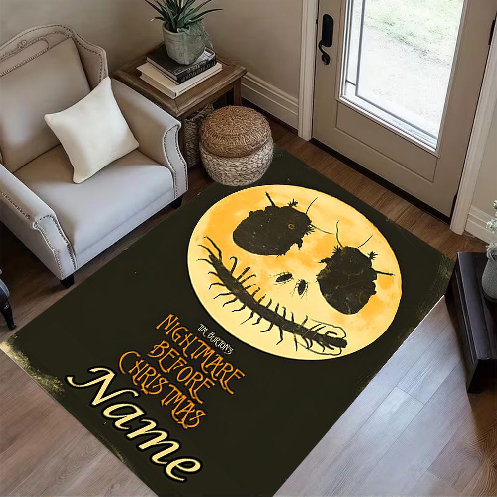 Nightmare Before Christmas Customize Text Area Rug Suitable for Game Room Playrooms Kitchen Balcony Antislip Carpet Anime Office Decor