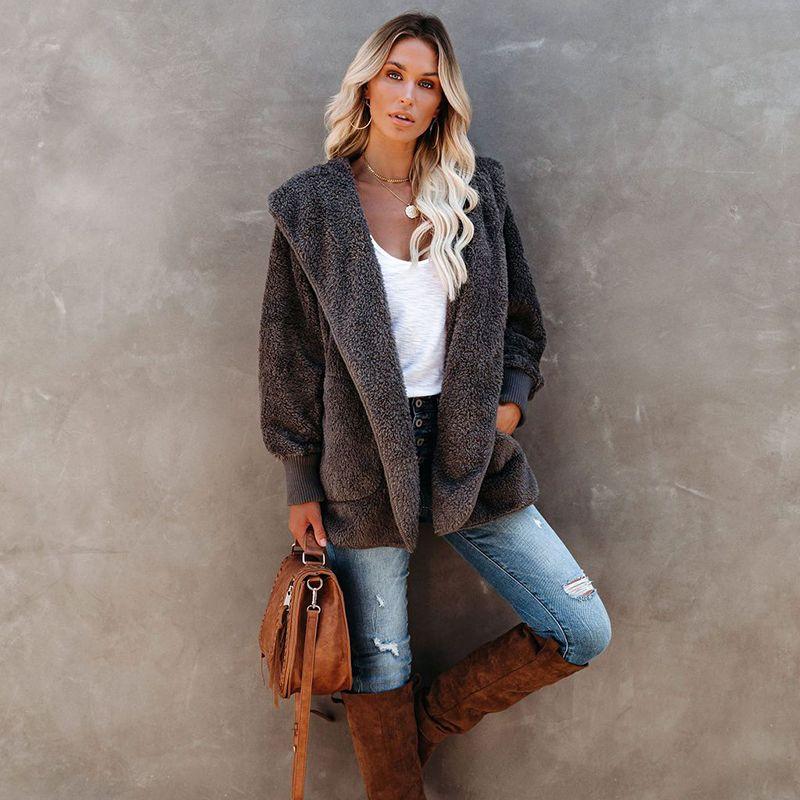 

Свитер Удобный Приталенный Темпераментный Досуг Однотонный Плюшевый Gray M