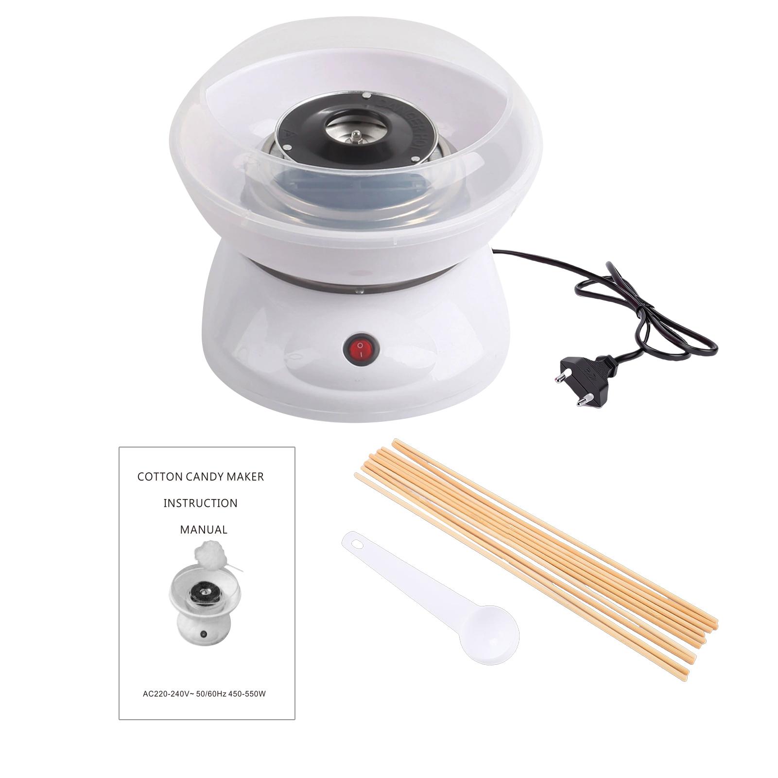 Marshmallow Machine Portable Electric Candy Floss Maker Large Sugar Holder Efficient Heating Tube Safe Kitchen белый