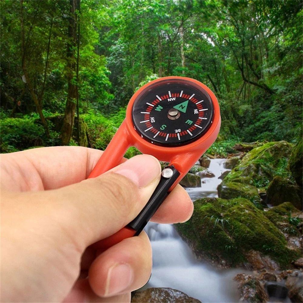 Plastic Buckle Compass Snap Hook North Needle Mini Compass Compass Camping Compass Hiking Compass