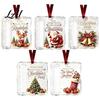Reusable Acrylic Gift Holder 3 Pcs Christmas Cash Ornament Money for Cash Clear Santa Snowman Ornaments Xmas Tree Hanging Decoration Holiday Gifts