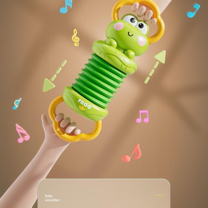 Baby Accordion Sensory Toy With Cute Frog Designs Soft Sound Effect For Infants Early Education Toddlers Play