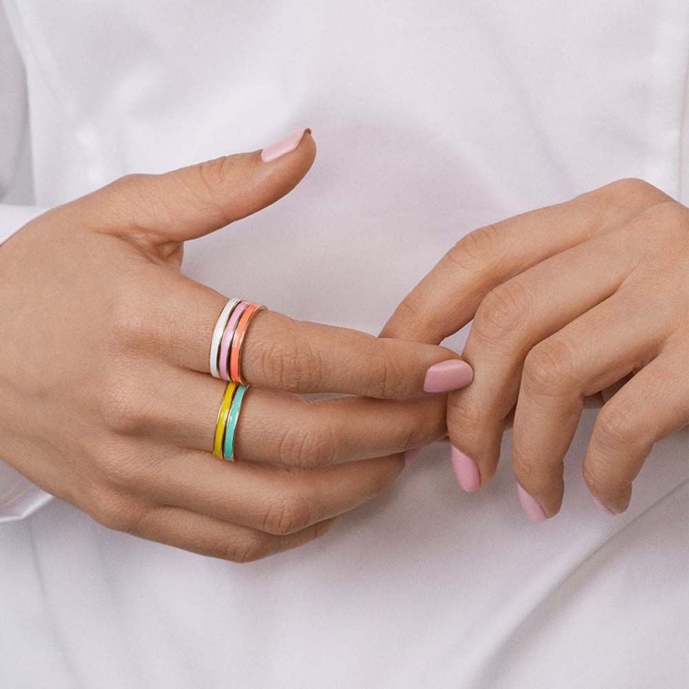 

Simple Temperament Girls Women Drop Oil Korean Fashion Jewelry Finger Rings Round Rings Heart Rings