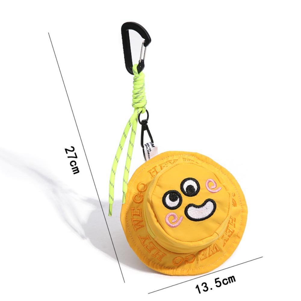 Fashion Portable Coin Purse Mini Embroidered Lanyard Case Hat With Hook Key Wallet Children