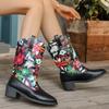Fashion Shoes for Women 2024 High Quality Sleeve Women's Boots Winter Pointed Toe Mixed Colors Short Barrel Chunky Heels Fashion Boots