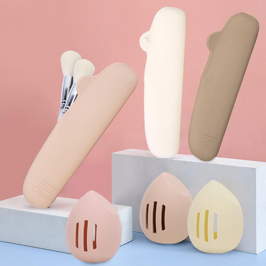Silikonová prachotěsná přenosná taška na make-up štětce Beauty Egg