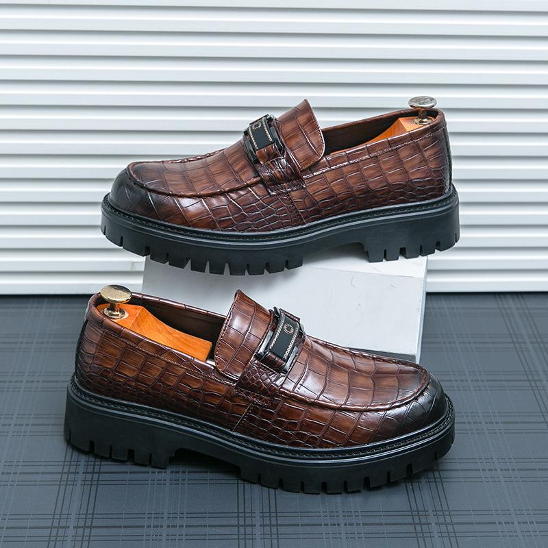 

Прилив Британский стиль мужские однопедальные мужские повседневные кожаные туфли ленивые новые мужские круглоголовые кожаные туфли повседневные на толстой подошве для ног 44