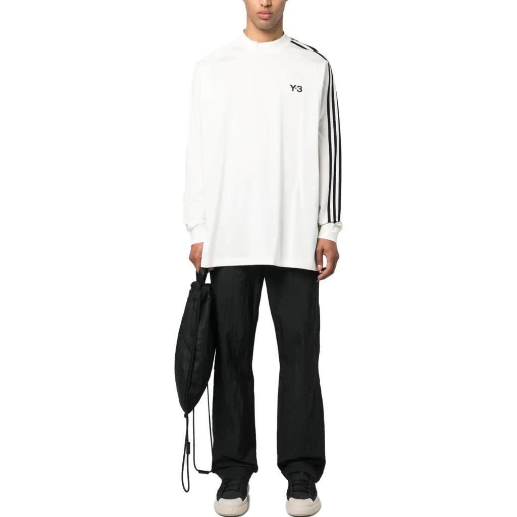 Y-3 Stripes Long-Sleeve Tee Off White/Black Men Tops IA1421