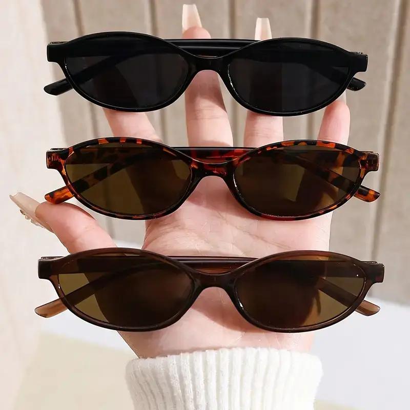 3Pcs Oval Small Frame Glasses, Fashionable and Personalized Decorative Glasses, Suitable for Gifts, Best Choice