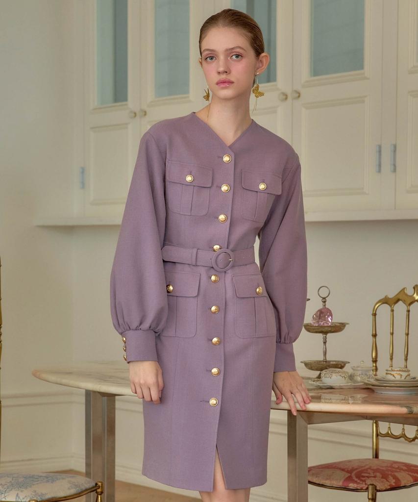 Julie And Kara 24 Fw Collar 94 Etoile Balloon Dress Purple