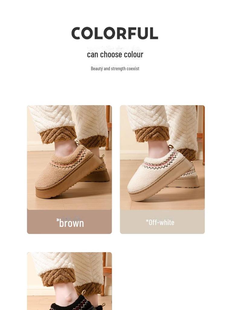 Women's Plush Cotton Slippers - Warm Indoor/Outdoor Winter Shoes 2024