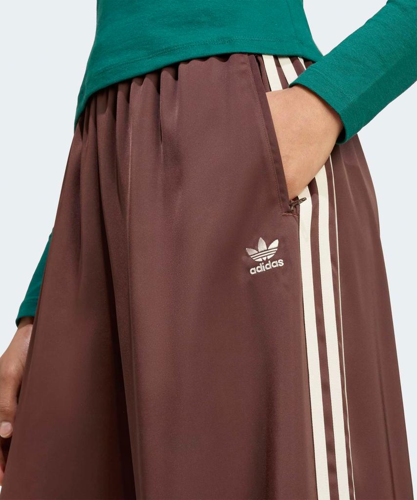 adidas Satin Wide Leg Track Pants - Brown:Cream White / Kd2541