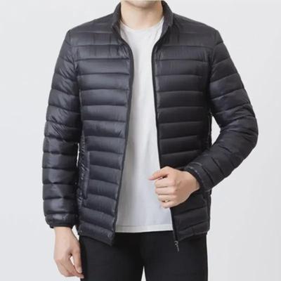 Men's Autumn/Winter Down Cotton Jacket, Stand Collar, Lightweight for Middle-Aged & Young, Casual Dad's Work Jacket