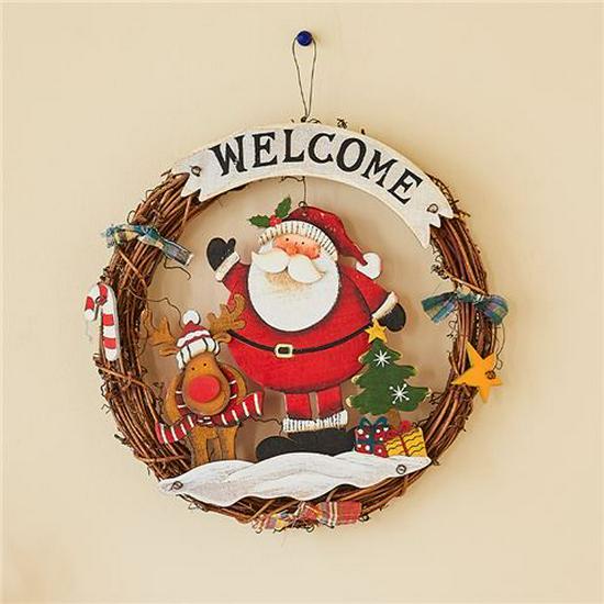 50CM Christmas Wreath & 2.7M Garland Set - Festive Door & Wall Decor