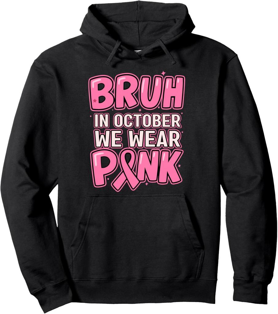 Breast Cancer Awareness October We Wear Pink Unisex Hooded Sweatshirt