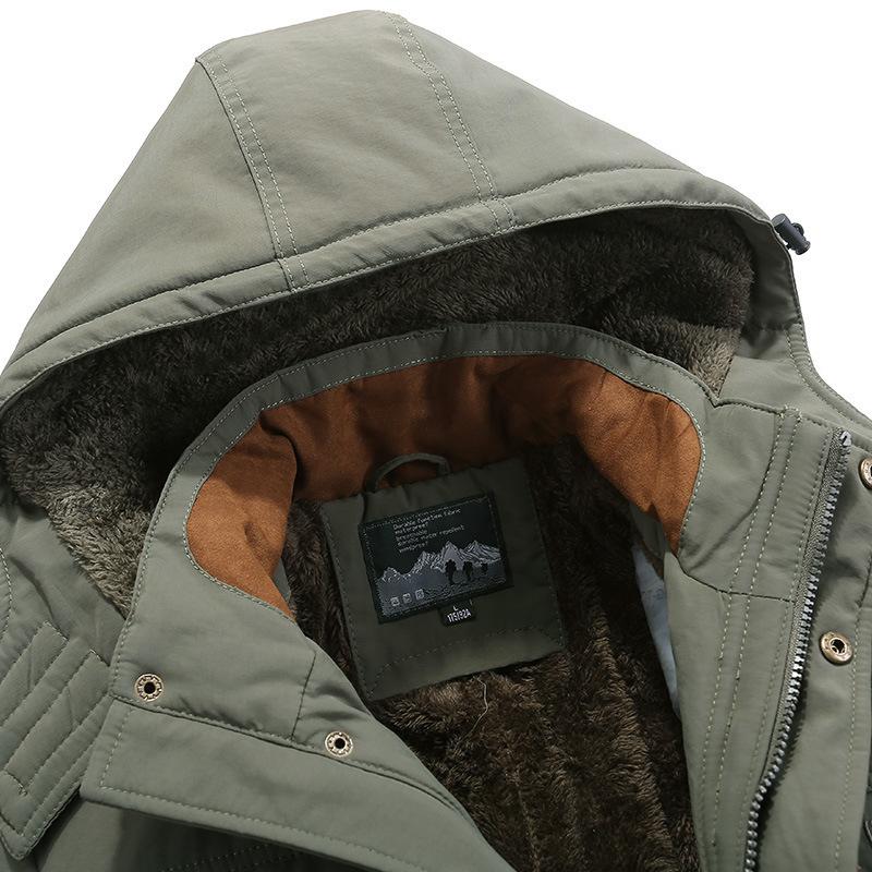 Men's Winter Padded and Thickened Loose Casual Cotton Jacket Middle-aged Multi-pocket Cold-resistant Straight Hem Warm Coat