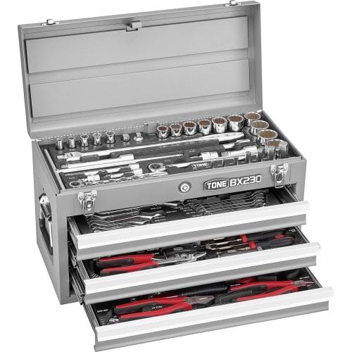 TONE TSXT950SV Tool Set, 9.5mm & 12.7mm (3/8" & 1/2") Drive, Silver, 87 Pieces
