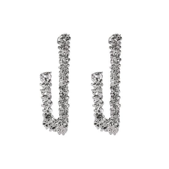 

Ретро геометрические резные серьги-гвоздики Матовые квадратные серьги