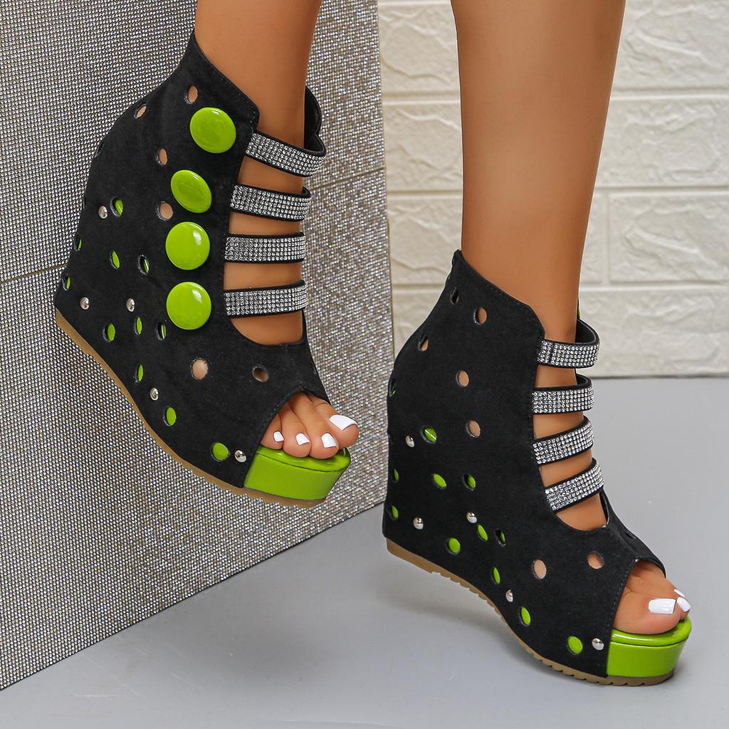 Plus Size Shoes for Women 36-43 Summer Fashion Platform Wedge Comfortable Non-slip Sandals Peep Toe Party Evening Shoes