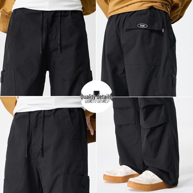 Izzue IT Men's Casual Multi-Pocket Straight Fit Cargo Pants