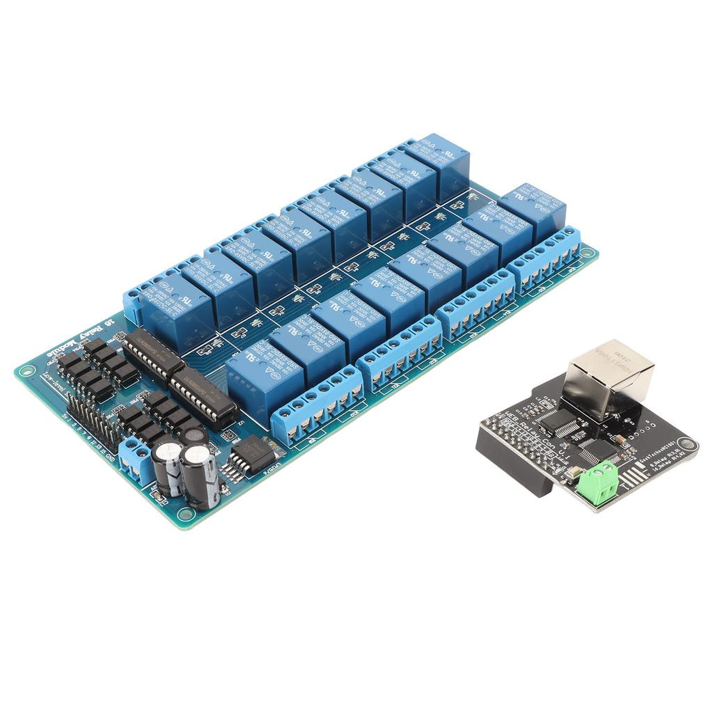 16-kanals relémodul 5V Ethernet-kontroller Nettverk Webserver 16-kanals relémodul RJ45