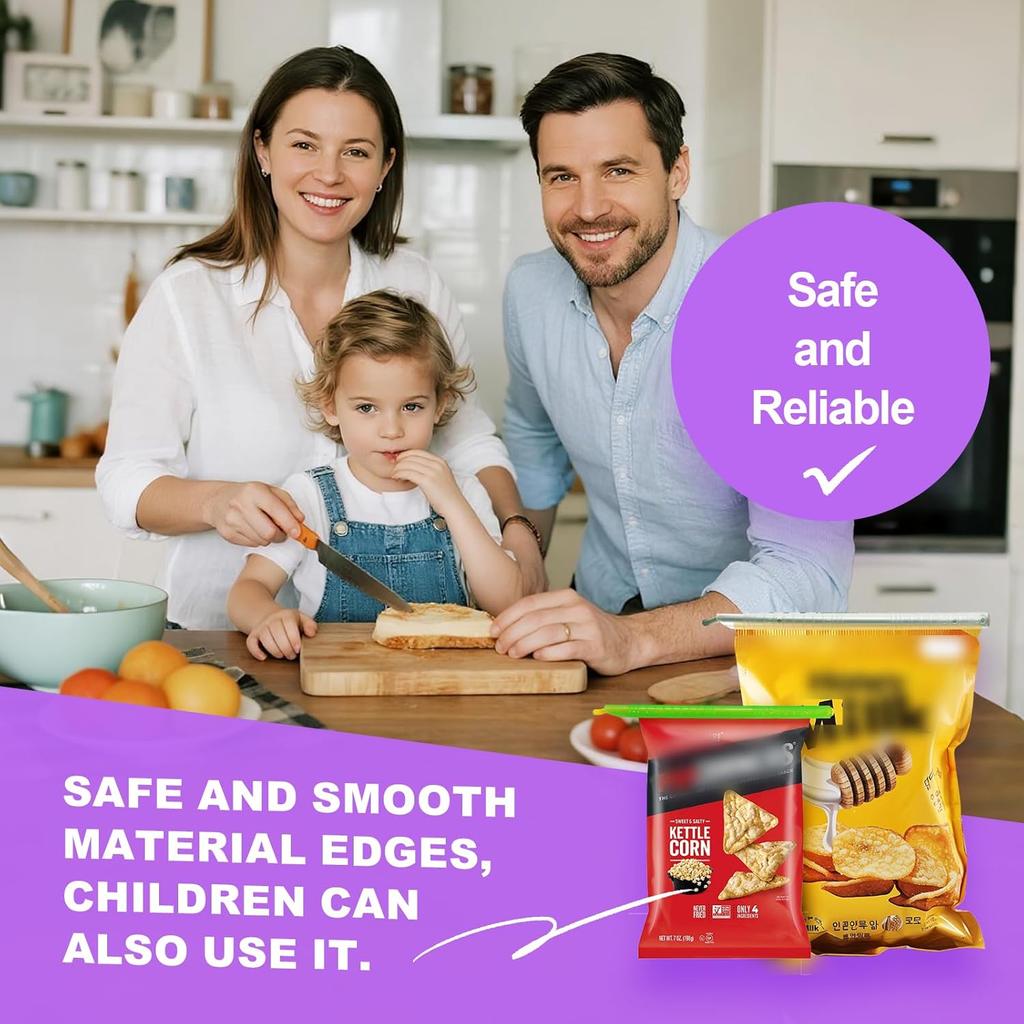 Food Sealing Sticks, Bag Clips 16 Pcs Reble Bag Sealer Sticks Used For Sealing Various Sealable Snacks Cereal Foods Plastic Bag Sealers (S01-Nordic