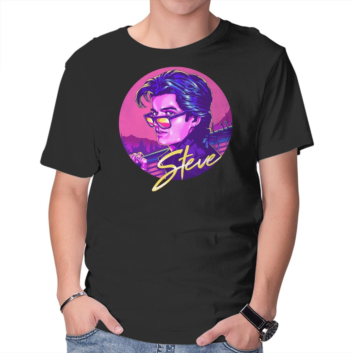 Unisex Crew Neck T-Shirt King Steve Graphic Short Sleeve Casual Tee XXL