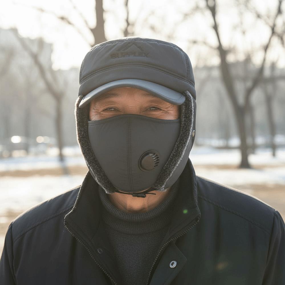Thickened Winter Trapper Hat Breathable Fleece Earflaps Hat Windproof Thermal Cap Outdoor Work