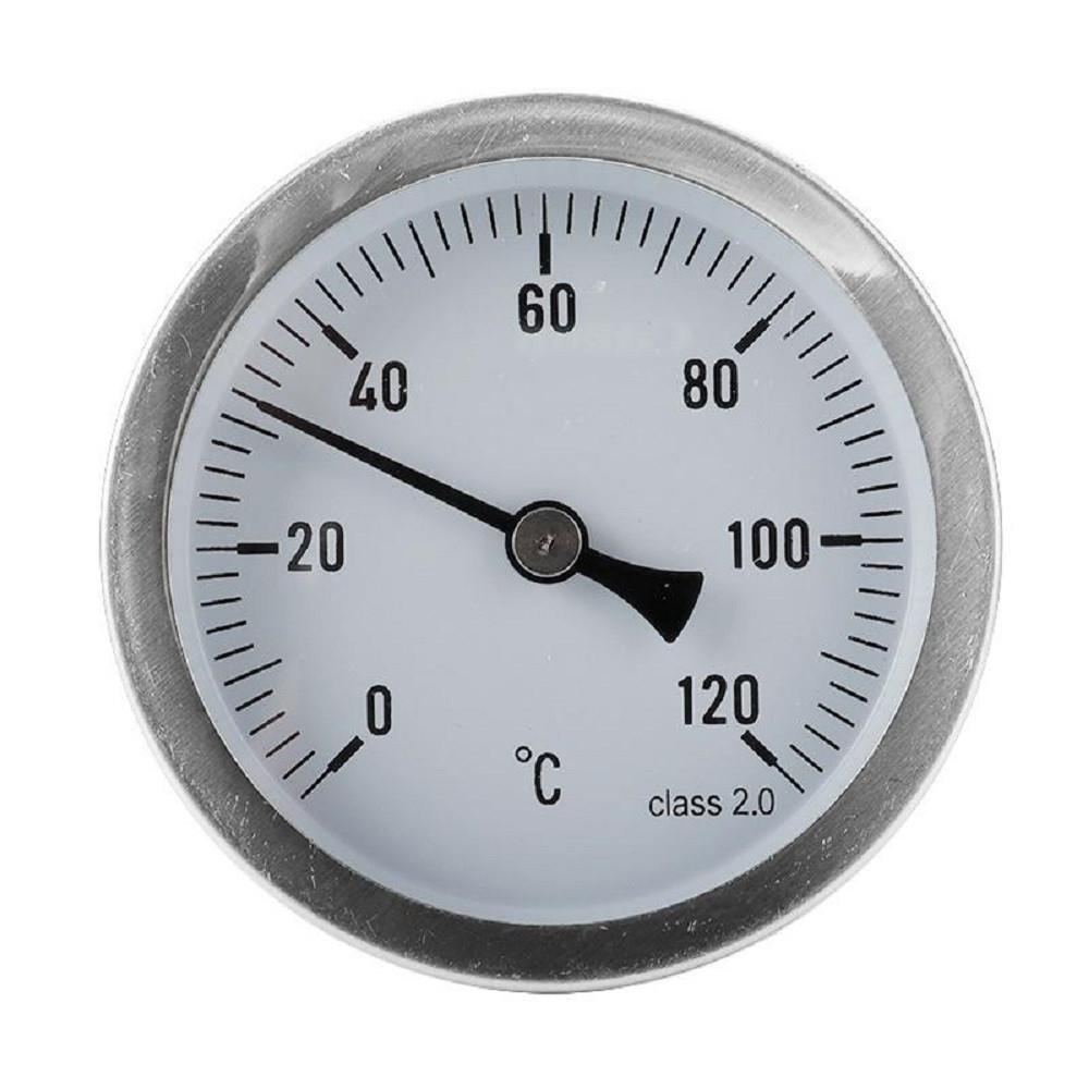 Water Pipe Thermometer Heating 63mm-Dial Temp New 0-120°C Metal Thermometer Hot