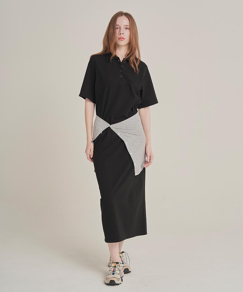 Iteoneolmomeonteu Pique Maxi Dress _ Black