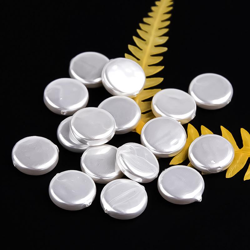 ABS Oregelbunden Triangel Vita Imitationspärlor - Halvfärdiga, Rakt Hål, Lösa Pärlor